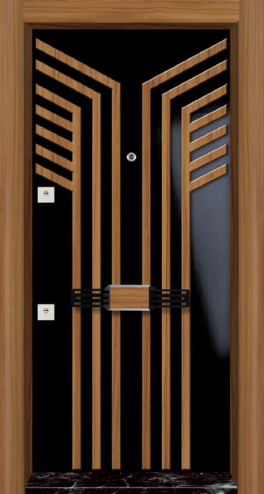 Wooden Patterned Modern PVC Door